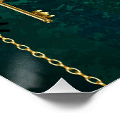 スチームパンクジュエリーウォッチを緑の背景 ポスター (コーナー)