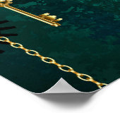 スチームパンクジュエリーウォッチを緑の背景 ポスター (角)