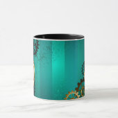 スチームパンクジュエリーウォッチを緑の背景 マグカップ (中央)