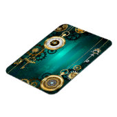 スチームパンクジュエリーウォッチを緑の背景 マグネット (左側)