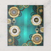 スチームパンクジュエリーウォッチを緑の背景 ロイヤリティカード (外部開封)