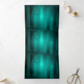 スチームパンクジュエリーウォッチを緑の背景 三つ折りクリスマスカード (内部)