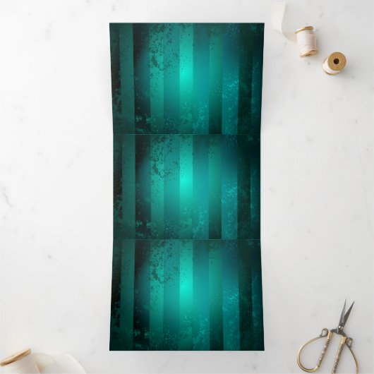 スチームパンクジュエリーウォッチを緑の背景 三つ折りクリスマスカード (内部)