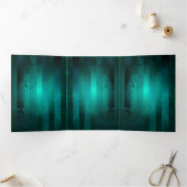 スチームパンクジュエリーウォッチを緑の背景 三つ折りプログラム (内部)