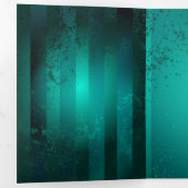 スチームパンクジュエリーウォッチを緑の背景 三つ折り招待状 (内部最初)