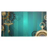 スチームパンクジュエリーウォッチを緑の背景 枕カバー (正面右)