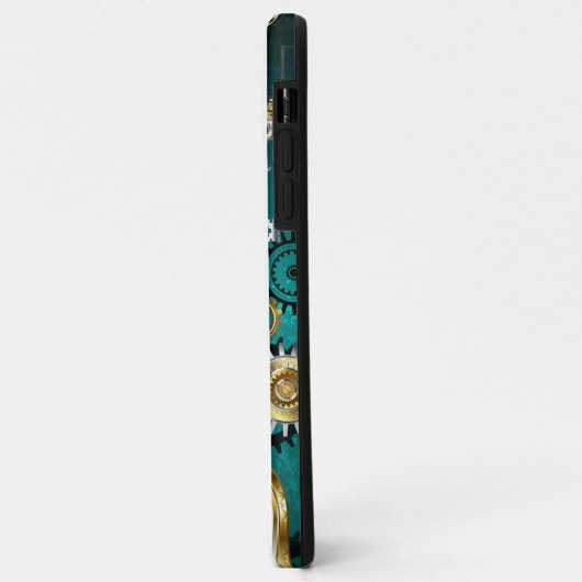 スチームパンクジュエリーウォッチを緑の背景 Case-Mate iPhoneケース (裏面/左)