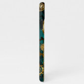 スチームパンクジュエリーウォッチを緑の背景 iPhoneケース (右側)