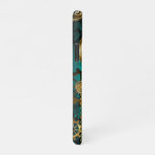 スチームパンクジュエリーウォッチを緑の背景 iPhoneケース (右側)