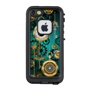 スチームパンクジュエリーウォッチを緑の背景 LifeProof FRÄ’ iPhone SE/5/5sケース