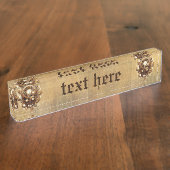 スチームパンクスカルゴシックスタイル デスクネームプレート (側面)