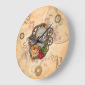 スチームパンクスカル ラージ壁時計 (傾斜)