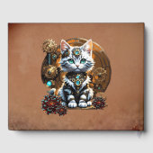 スチームパンクスタイルの小さくて可愛い子猫。 ゲストブック (裏面)