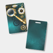 スチームパンクスタイルの拡大鏡 バッジ (正面＆裏面)