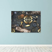 スチームパンクスタイル機械要素 キャンバスプリント (インサイチュ (ウッドフロア))