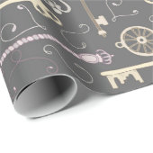 スチームパンクスタイル鍵パターン ラッピングペーパー (ロールコーナー)