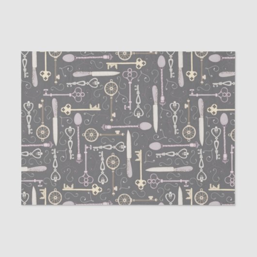 スチームパンクスタイル鍵パターン 薄葉紙 (正面)