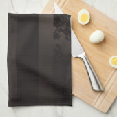 スチームパンクストライプのブラウン背景 キッチンタオル (四つ折り)