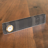 スチームパンクストライプのブラウン背景 デスクネームプレート (側面)