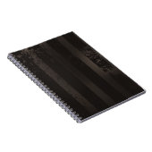 スチームパンクストライプのブラウン背景 ノートブック (右側)