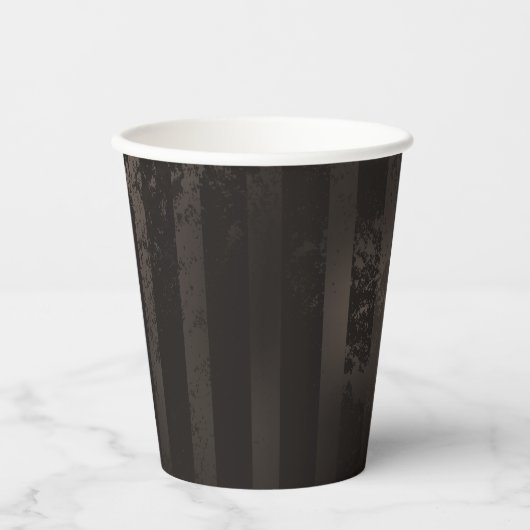 スチームパンクストライプのブラウン背景 紙コップ (正面)