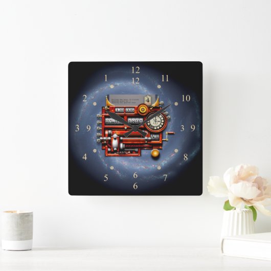 スチームパンクタイムマシンクロック~ミルキーウェイ銀河系~ スクエア壁時計 (ホーム)