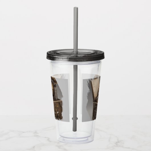 スチームパンクタイムマシン – ヴィンテージ宝箱 アクリルタンブラー (右)