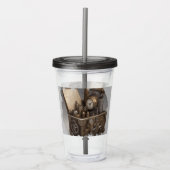 スチームパンクタイムマシン – ヴィンテージ宝箱 アクリルタンブラー (正面)