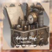 スチームパンクタイムマシン – ヴィンテージ宝箱 ウィンドウサイン (シート2)