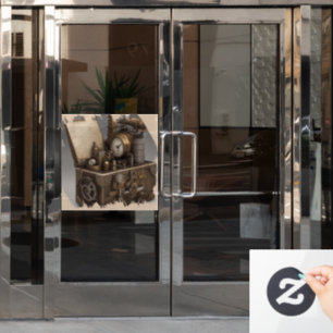 スチームパンクタイムマシン – ヴィンテージ宝箱 ウィンドウサイン