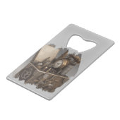 スチームパンクタイムマシン – ヴィンテージ宝箱 クレジットカード栓抜き (正面アングル)