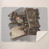 スチームパンクタイムマシン – ヴィンテージ宝箱 シェルパブランケット (正面(横))