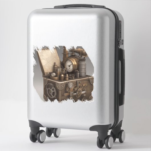 スチームパンクタイムマシン – ヴィンテージ宝箱 シール (スーツケース)