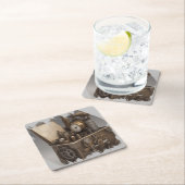 スチームパンクタイムマシン – ヴィンテージ宝箱 スクエアペーパーコースター (インサイチュ)