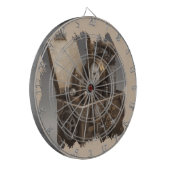 スチームパンクタイムマシン – ヴィンテージ宝箱 ダーツボード (正面左)