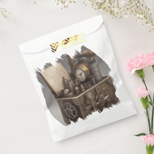 スチームパンクタイムマシン – ヴィンテージ宝箱 フェイバーバッグ (封をした状態)