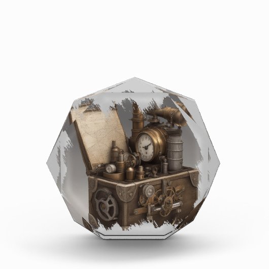 スチームパンクタイムマシン – ヴィンテージ宝箱 フォトブロック (正面)