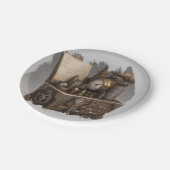 スチームパンクタイムマシン – ヴィンテージ宝箱 ペーパープレート (アングル)