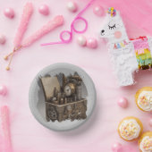 スチームパンクタイムマシン – ヴィンテージ宝箱 ペーパーボウル (パーティー)