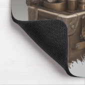 スチームパンクタイムマシン – ヴィンテージ宝箱 マウスパッド (コーナー)