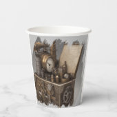 スチームパンクタイムマシン – ヴィンテージ宝箱 紙コップ (裏面)