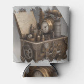 スチームパンクタイムマシン – ヴィンテージ宝箱 缶クーラー (正面)