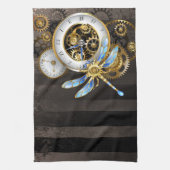 スチームパンクダイアルとトンボ キッチンタオル (縦)