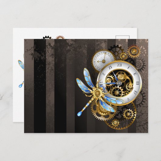 スチームパンクダイアルとトンボ シーズンポストカード (正面/裏面)