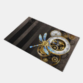 スチームパンクダイアルとトンボ ドアマット (アングル)