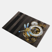 スチームパンクダイアルとトンボ ドアマット (アングル)