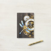 スチームパンクダイアルとトンボ ポストイット (デスク上)