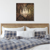 スチームパンクダマスクパリスヴィンテージシャンデリア キャンバスプリント (インサイチュ (寝室))
