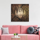 スチームパンクダマスクパリスヴィンテージシャンデリア キャンバスプリント (インサイチュ (リビング))