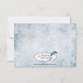 スチームパンクティール（緑がかった色）ハート結婚式の日付を保存 セーブザデート (裏面)